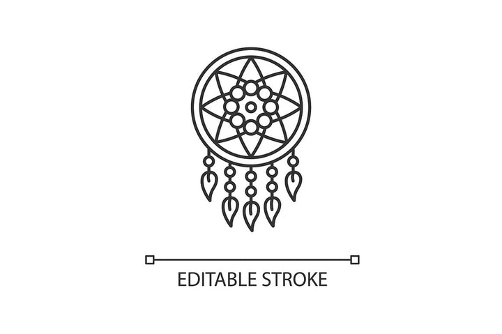 Boho style pixel perfect linear icons set