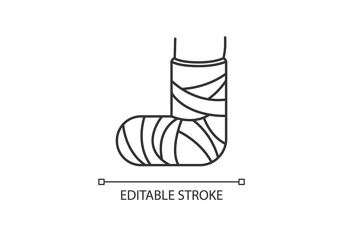 Bone fracture X-ray scan pixel perfect linear icon