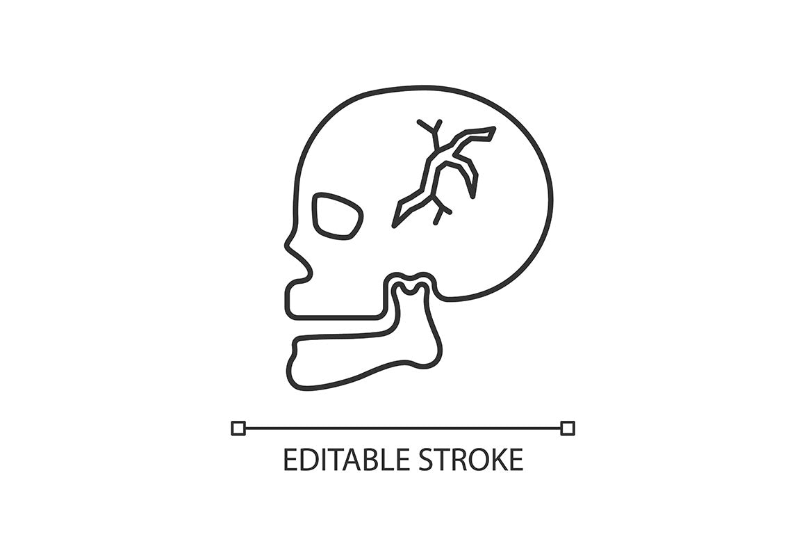 Bone fracture X-ray scan pixel perfect linear icon