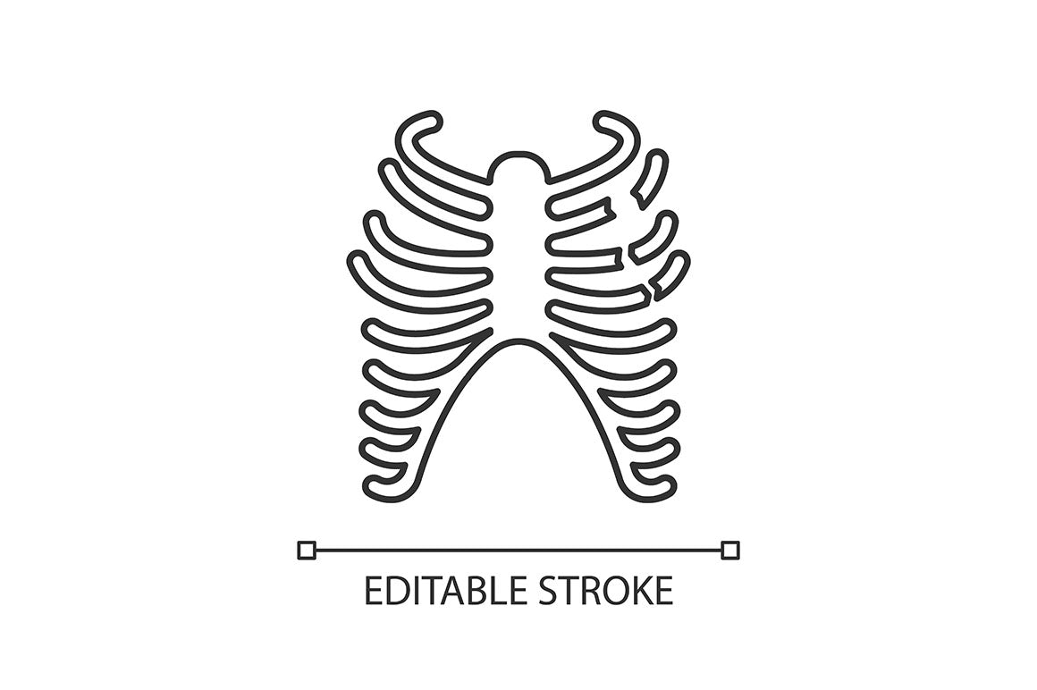 Bone fracture X-ray scan pixel perfect linear icon