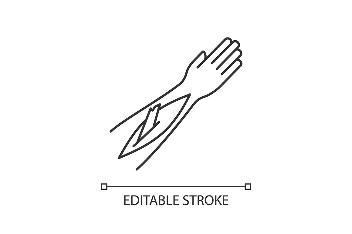 Bone fracture X-ray scan pixel perfect linear icon