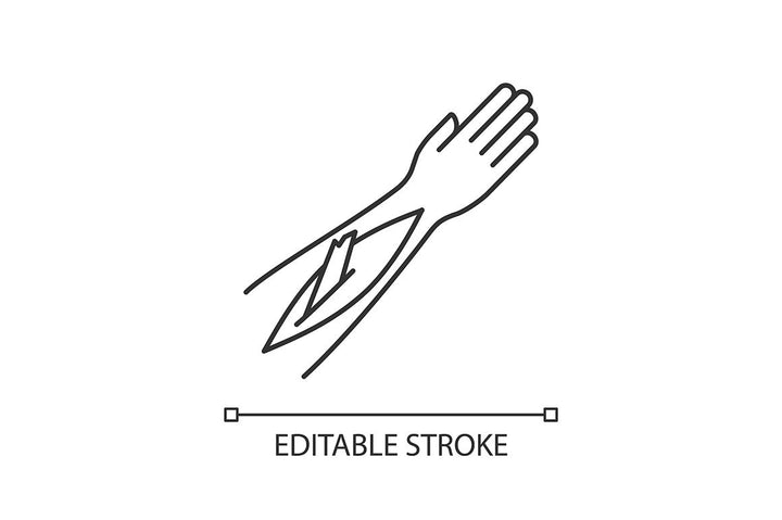 Bone fracture X-ray scan pixel perfect linear icon