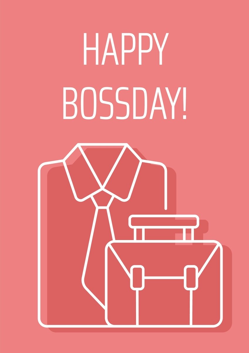 Boss postcard with linear glyph icon set