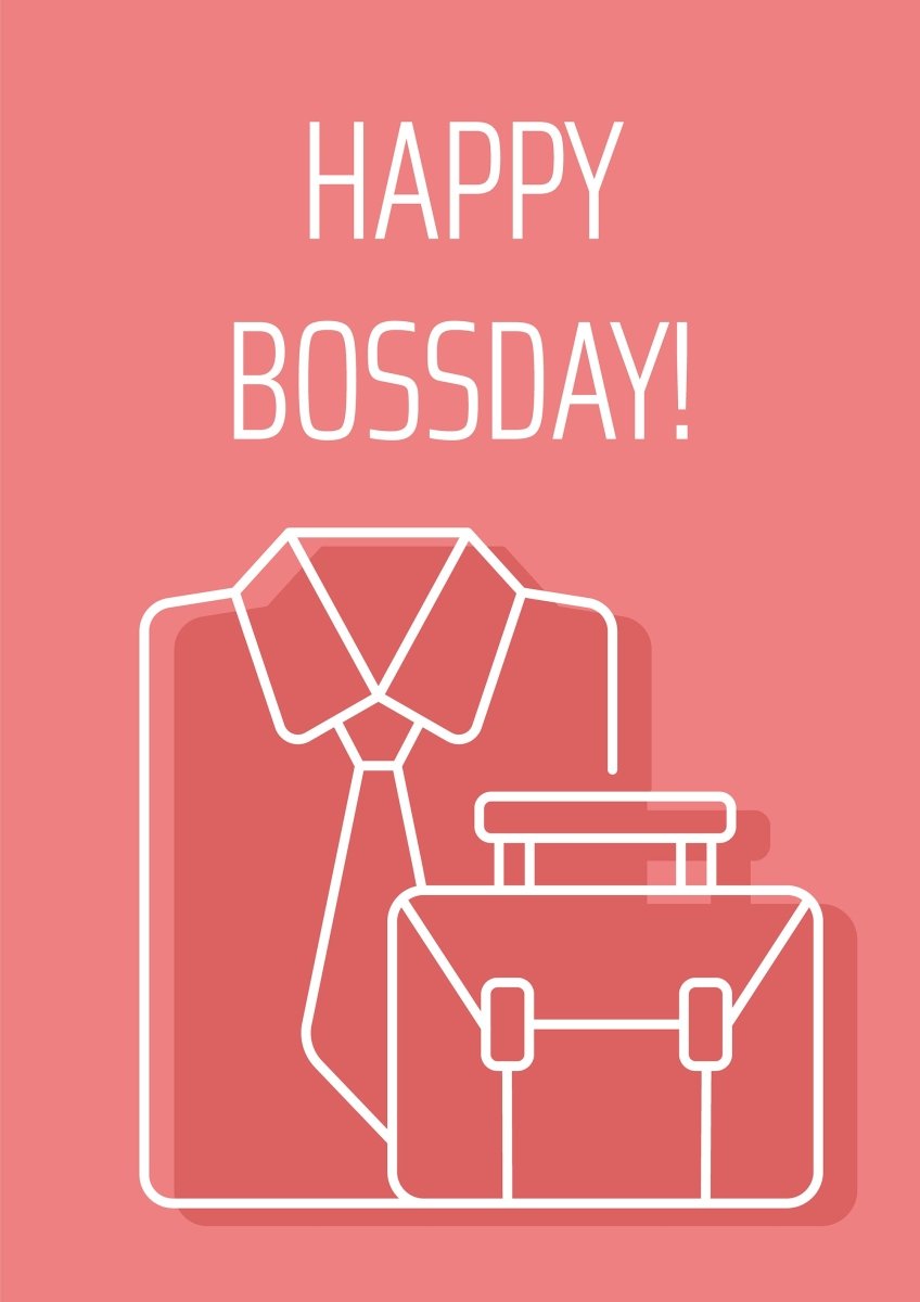 Boss postcard with linear glyph icon set