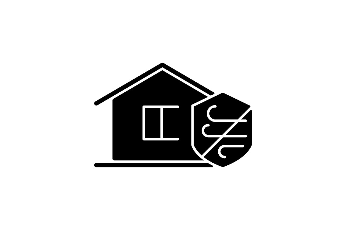 Building safety requirements black glyph icons set on white space