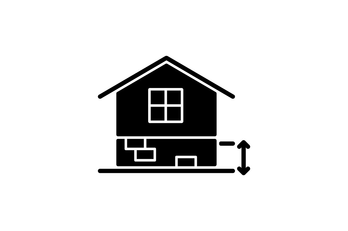 Building safety requirements black glyph icons set on white space