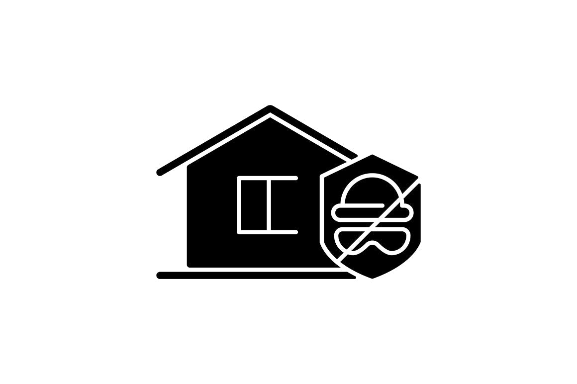Building safety requirements black glyph icons set on white space