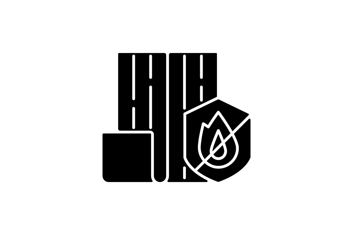 Building safety requirements black glyph icons set on white space