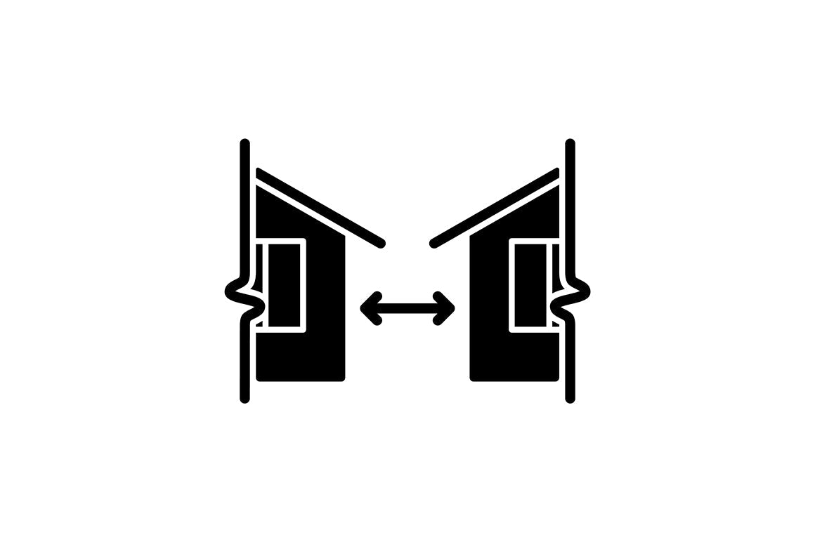 Building safety requirements black glyph icons set on white space