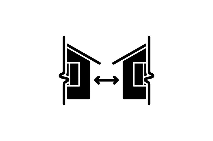 Building safety requirements black glyph icons set on white space
