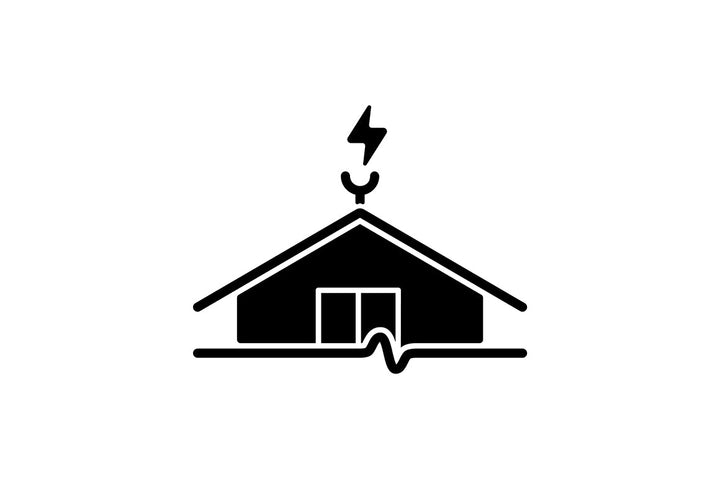 Building safety requirements black glyph icons set on white space