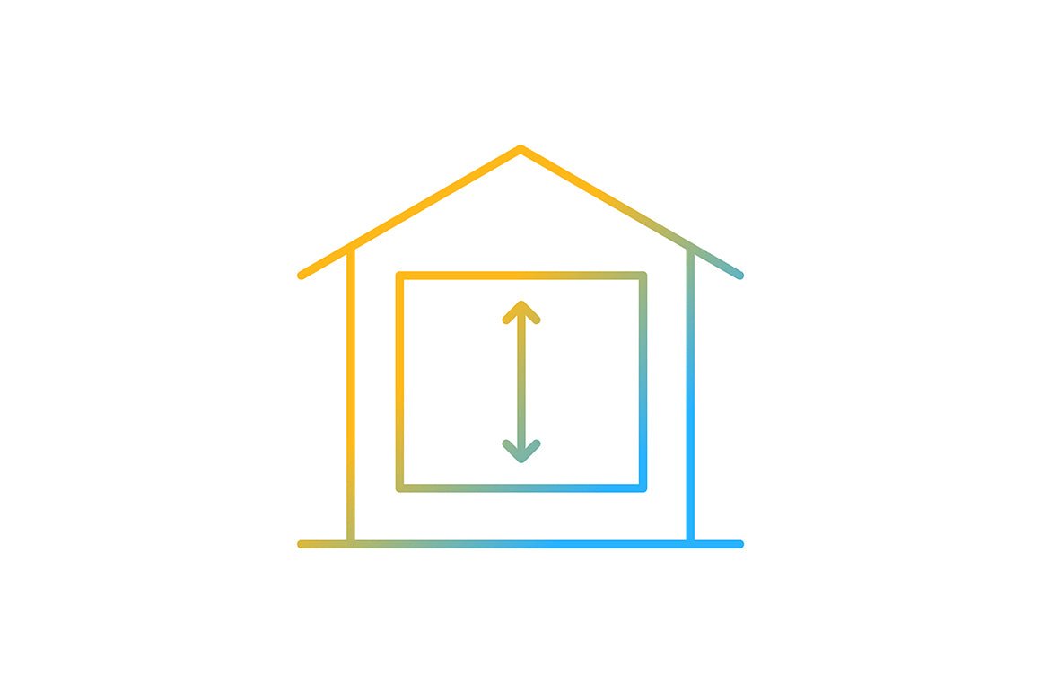 Building safety requirements gradient icons set for dark and light mode