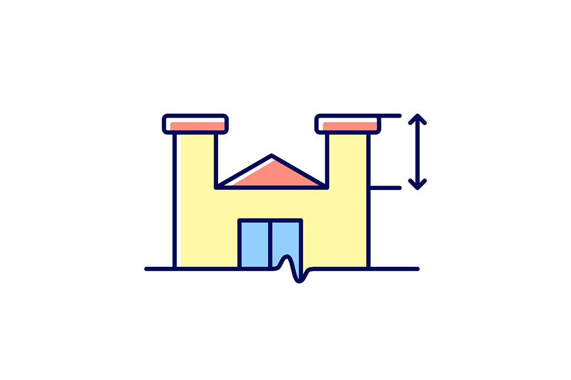 Building safety requirements RGB color icons set