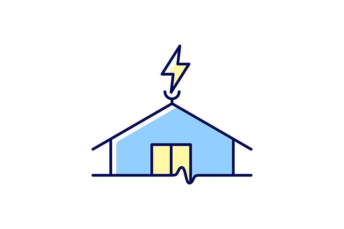 Building safety requirements RGB color icons set