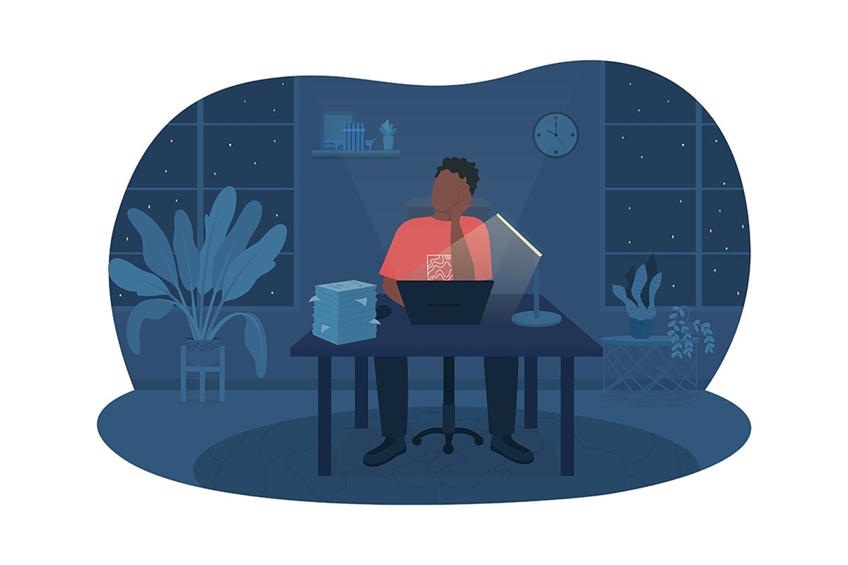 Burnout from work 2D vector isolated illustrations