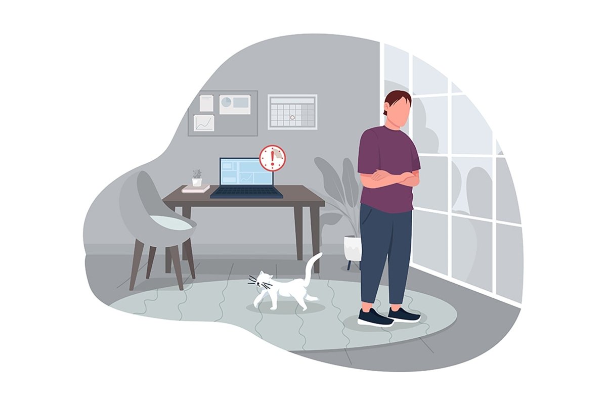 Burnout from work 2D vector isolated illustrations