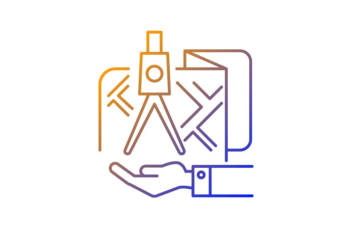 Business assets gradient linear vector icons set