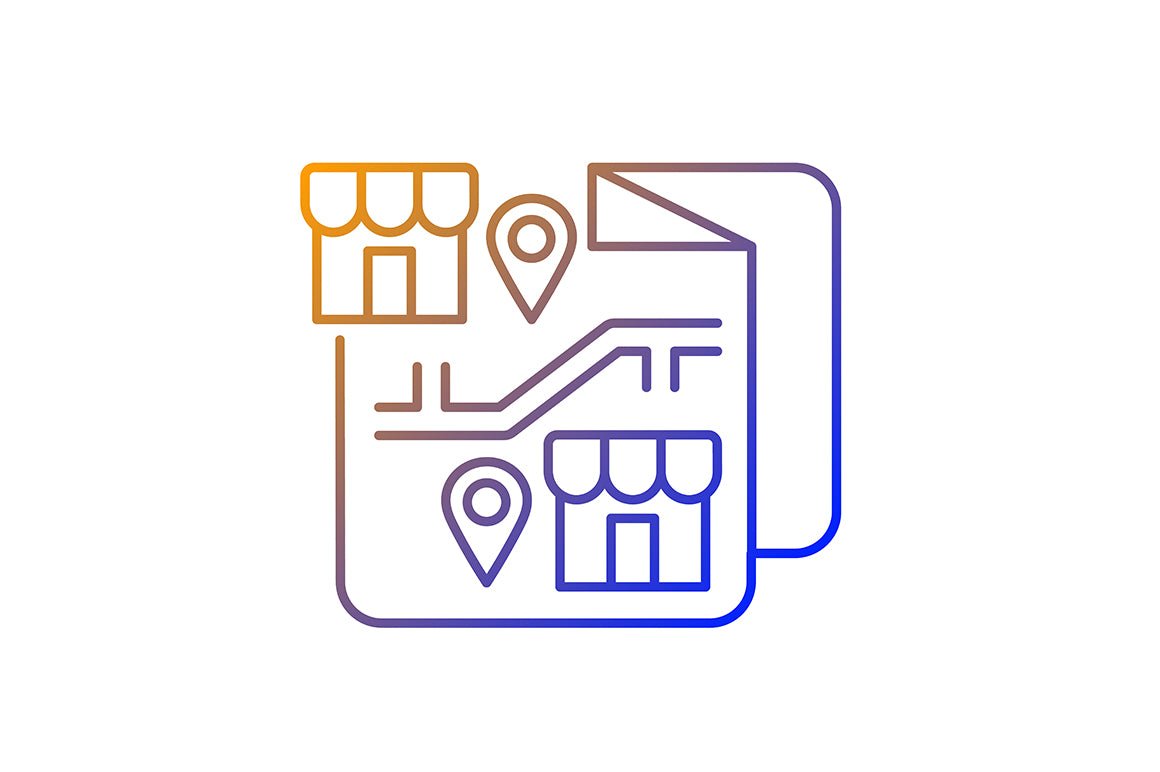 Business assets gradient linear vector icons set