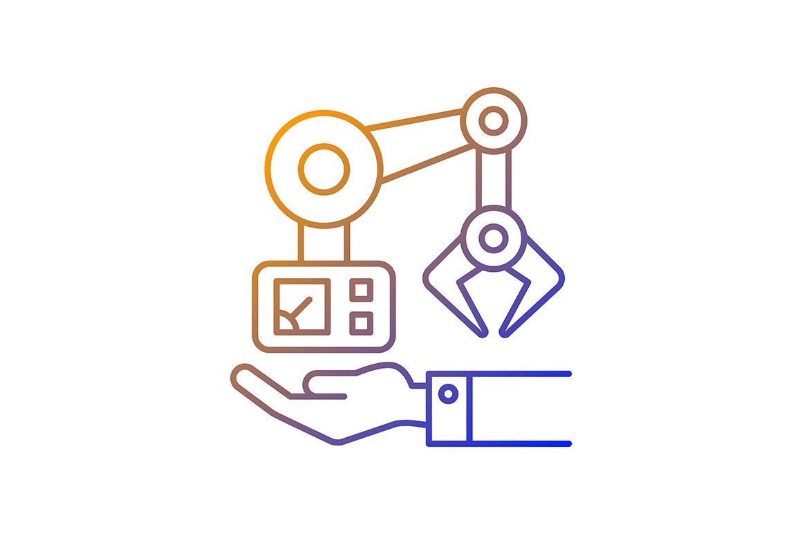 Business assets gradient linear vector icons set