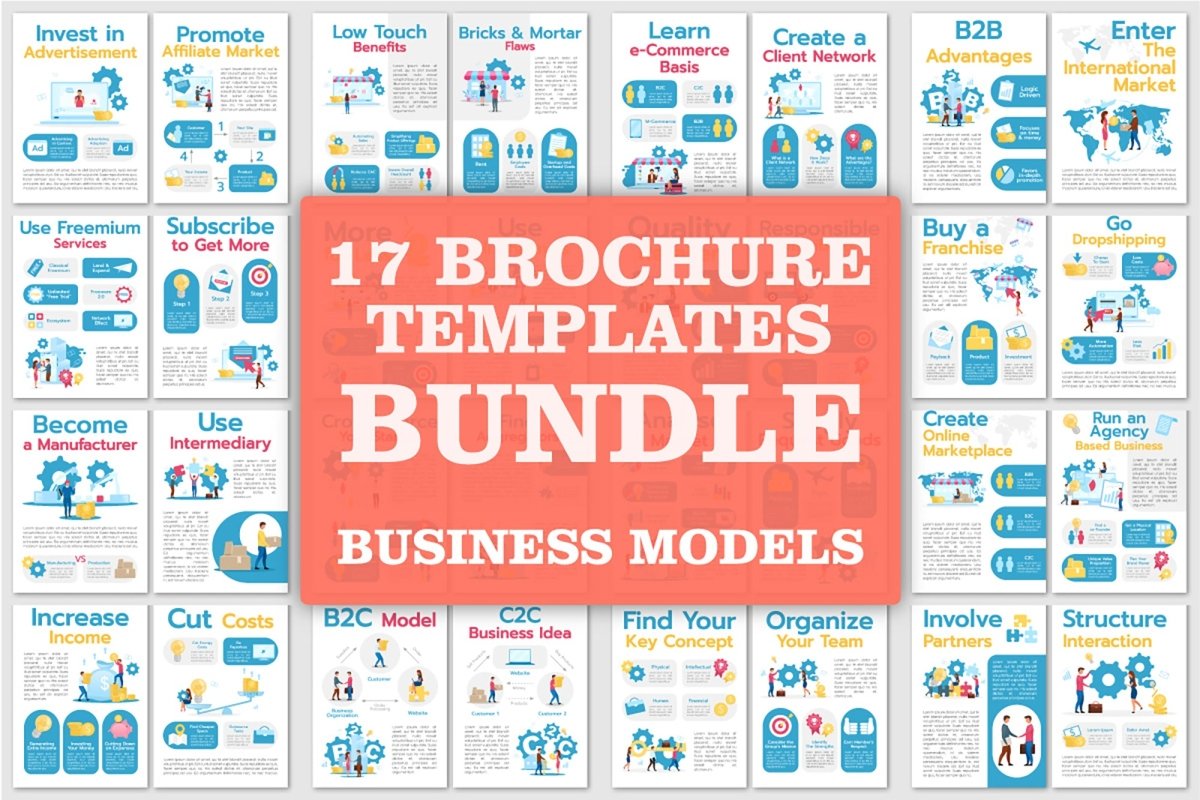Business models brochure template bundle