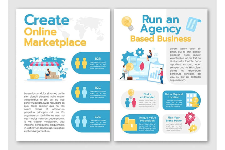 Business models brochure template bundle