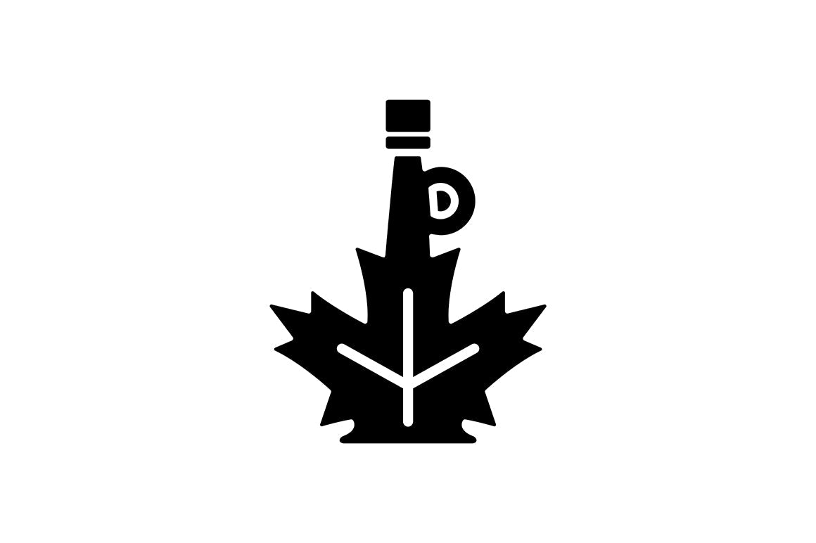 Canadian symbols black glyph icons set on white space