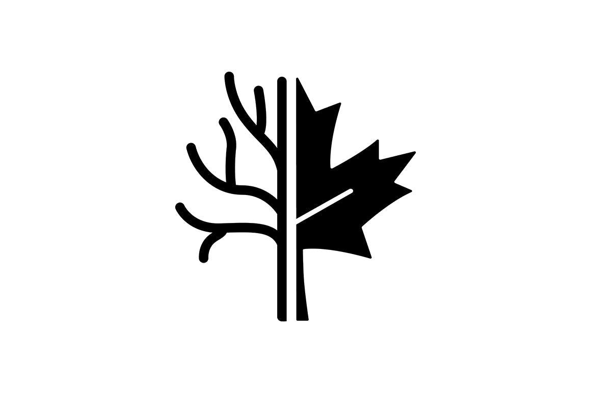 Canadian symbols black glyph icons set on white space