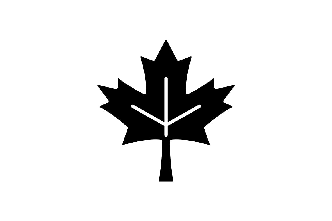 Canadian symbols black glyph icons set on white space