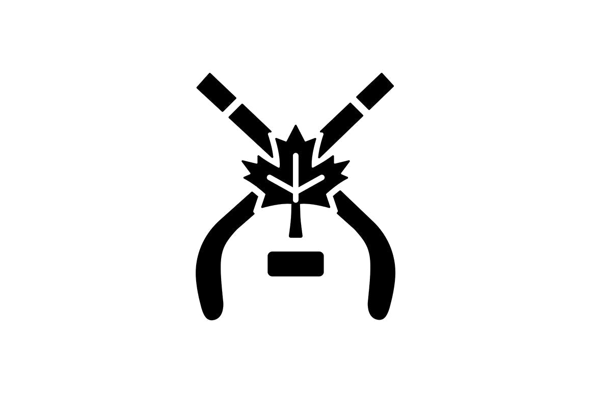 Canadian symbols black glyph icons set on white space