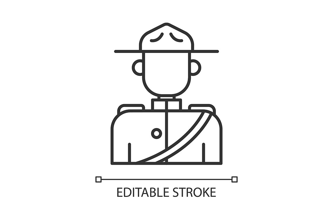 Canadian symbols linear icons set for dark and light modes set