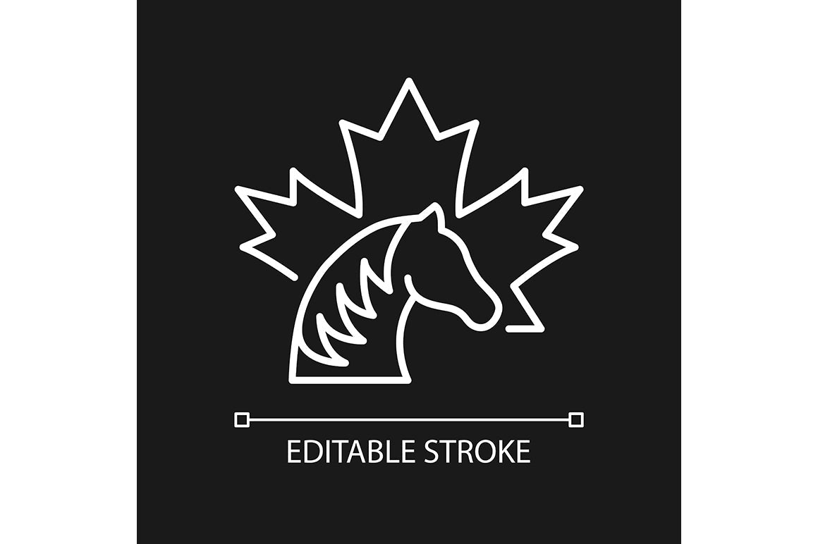 Canadian symbols linear icons set for dark and light modes set