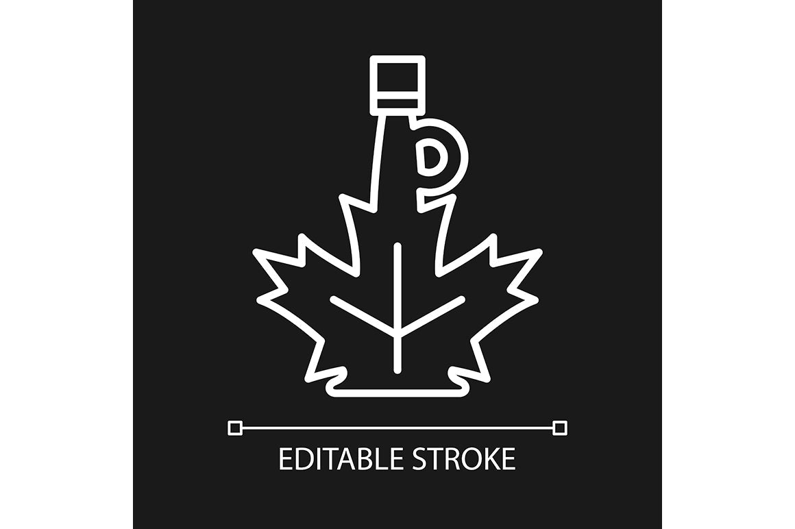 Canadian symbols linear icons set for dark and light modes set