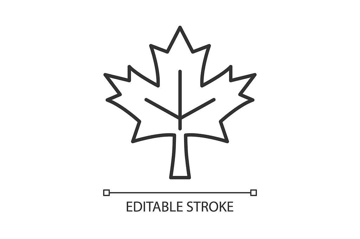 Canadian symbols linear icons set for dark and light modes set