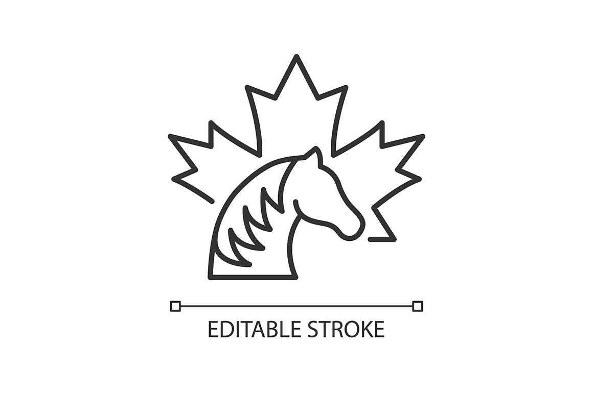 Canadian symbols linear icons set for dark and light modes set