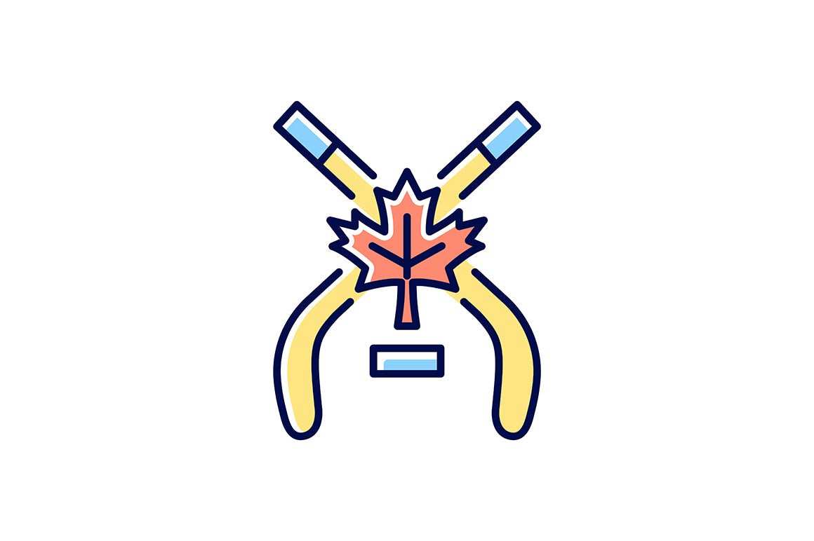 Canadian symbols RGB color icons set
