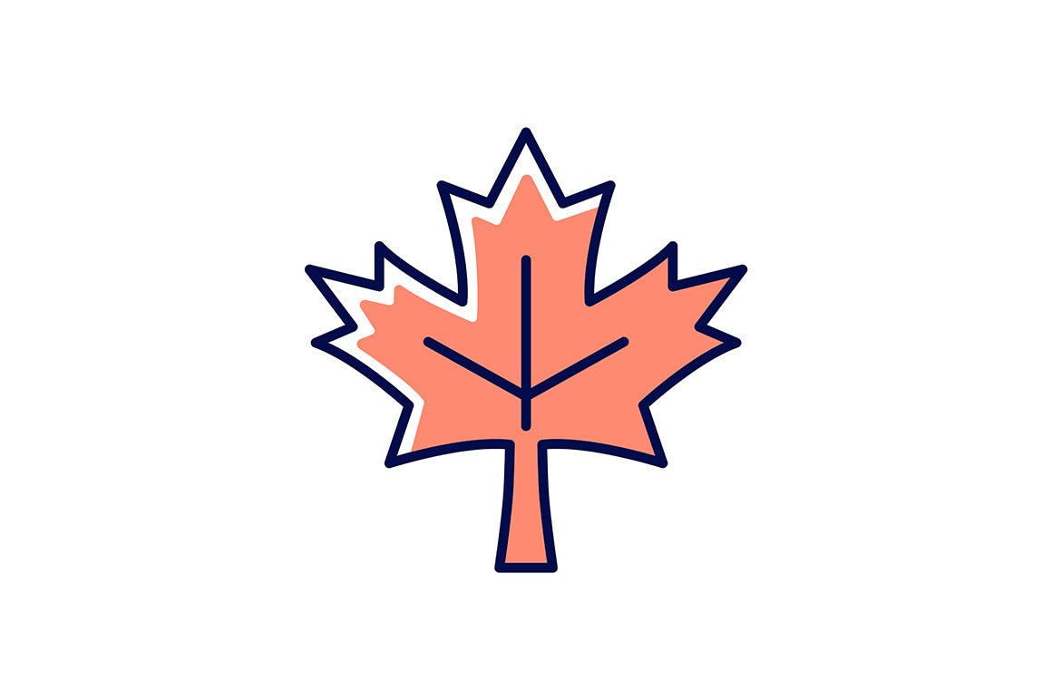 Canadian symbols RGB color icons set