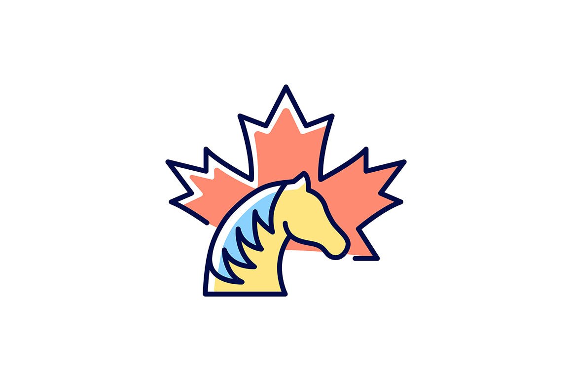 Canadian symbols RGB color icons set