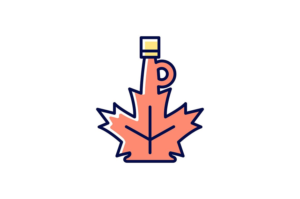 Canadian symbols RGB color icons set