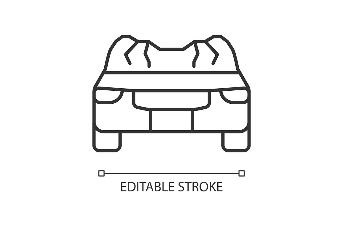Car accident types linear icons set for dark and light mode