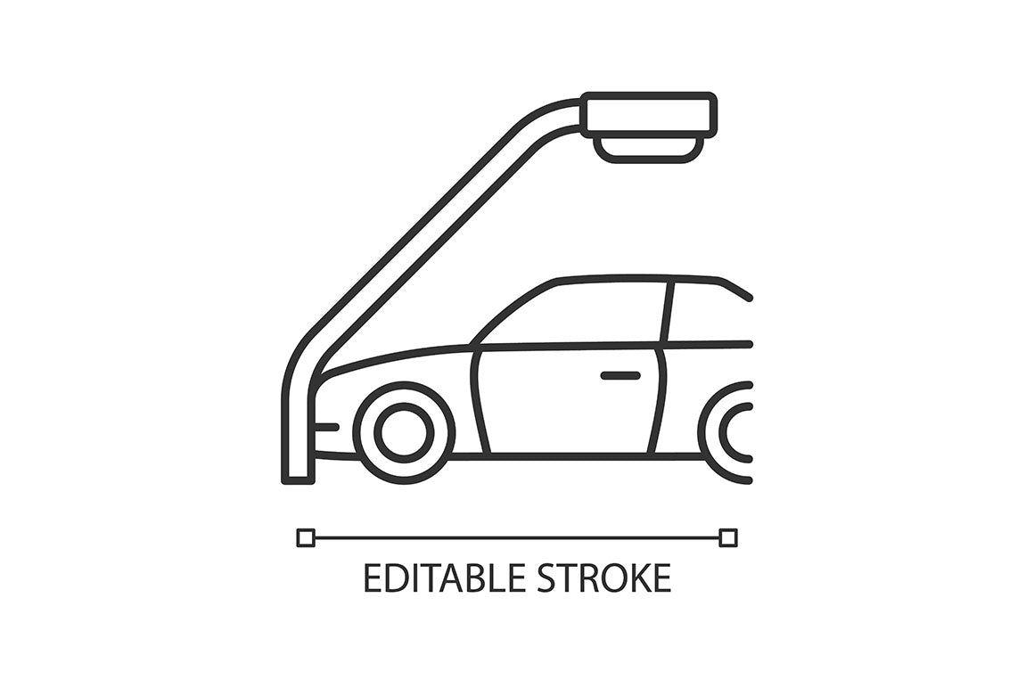 Car accident types linear icons set for dark and light mode
