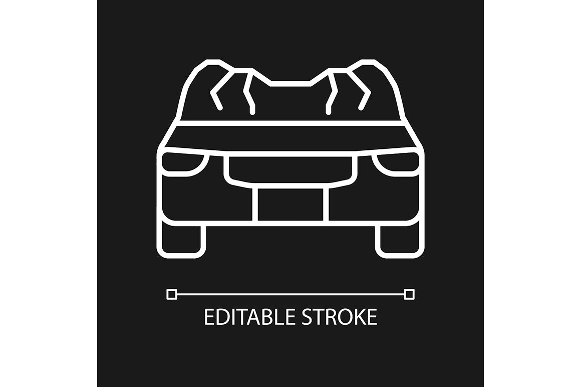 Car accident types linear icons set for dark and light mode