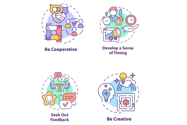 Career advancement concept icons bundle