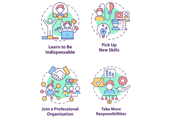 Career advancement concept icons bundle
