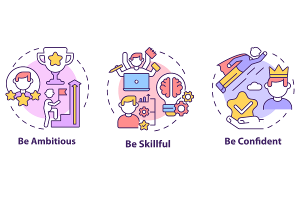 Career advancement concept icons bundle