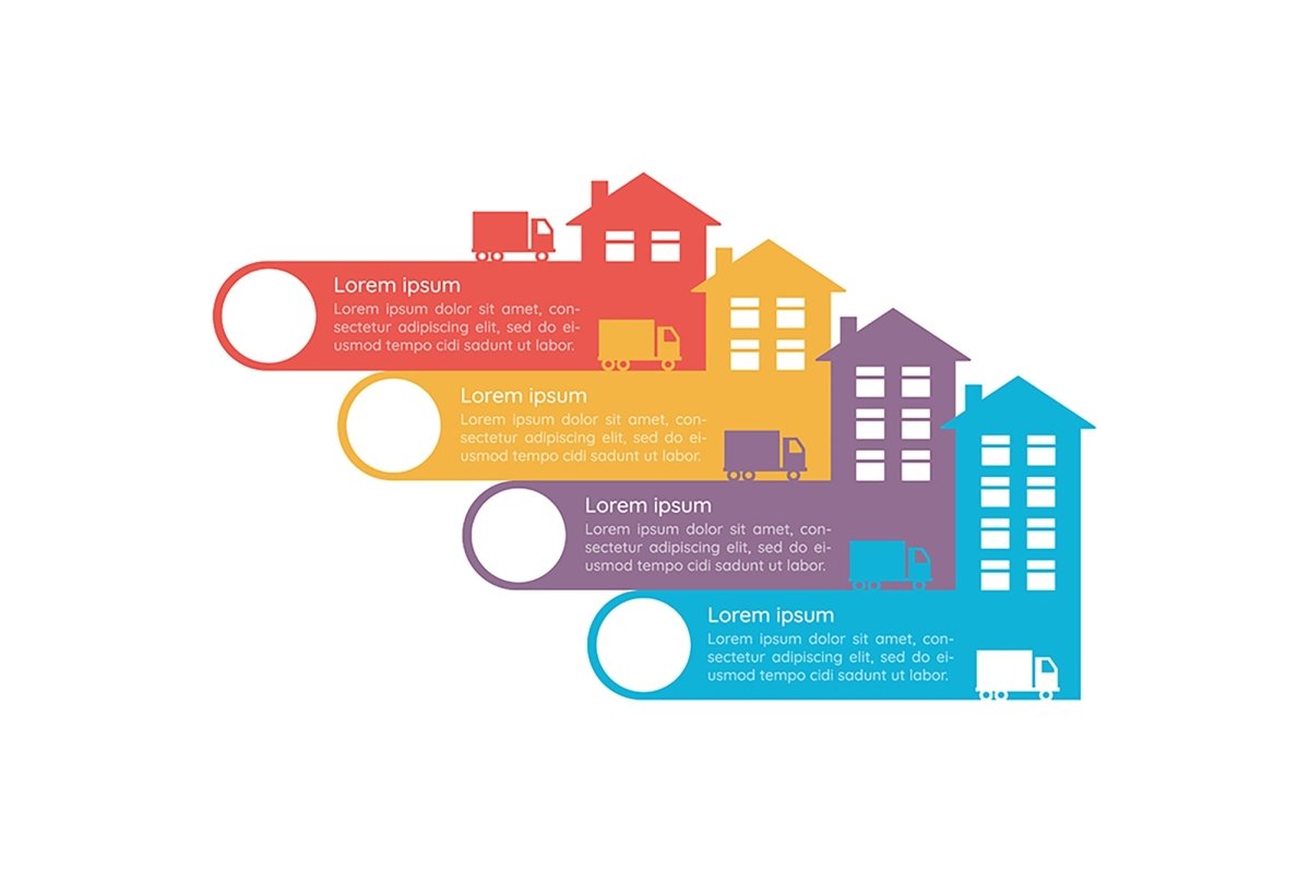 Cargo delivery infographic chart design template