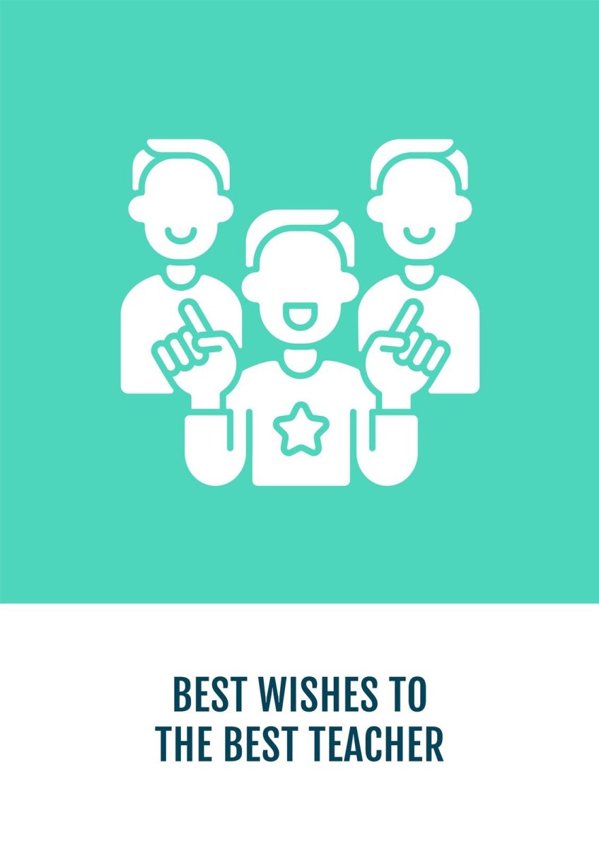 Celebrate global teachers day greeting cards with glyph icon element set