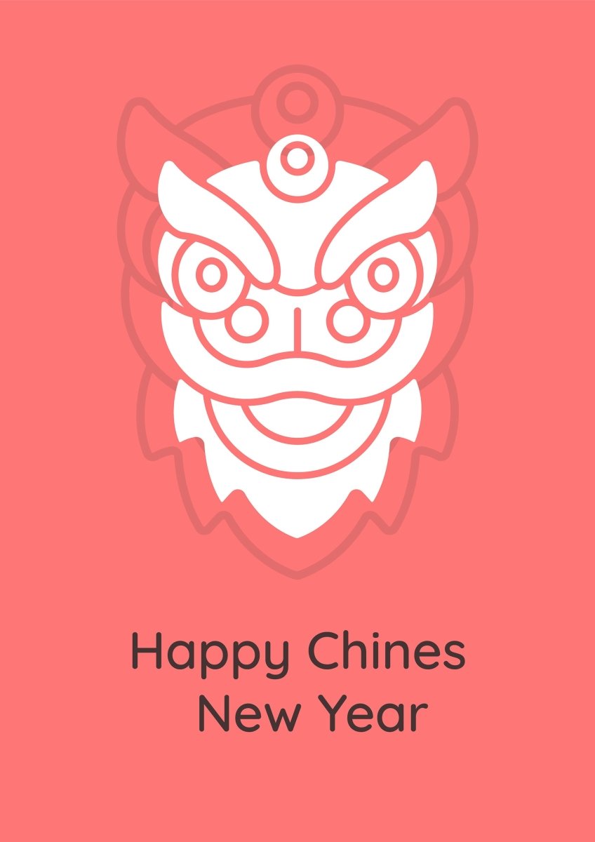 Celebrating chinese new year greeting cards with glyph icon element set