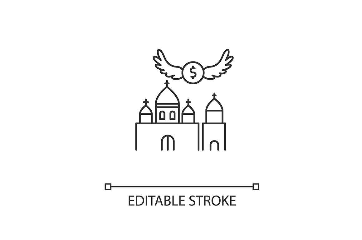 Charity pixel perfect linear icons set