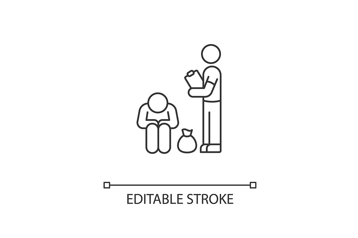 Charity pixel perfect linear icons set
