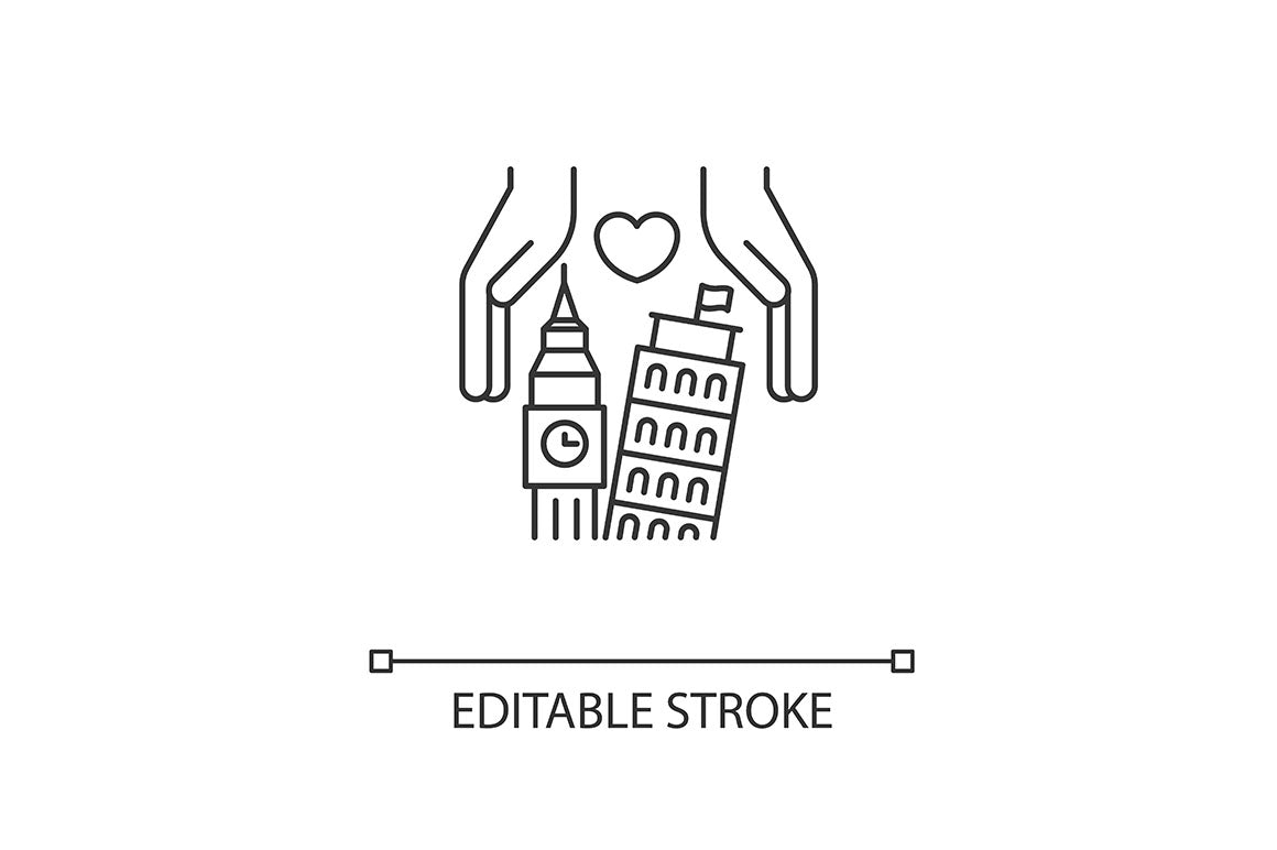 Charity pixel perfect linear icons set